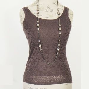 Sigrid Olsen Knitted Top Size S Taupe Brown Gray